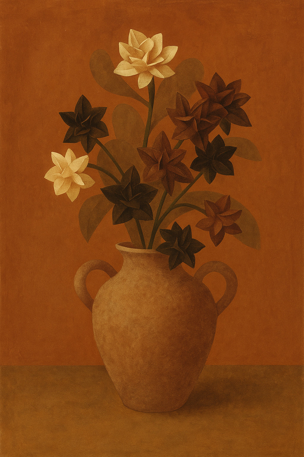 Burgundy Vase Modern Luminous