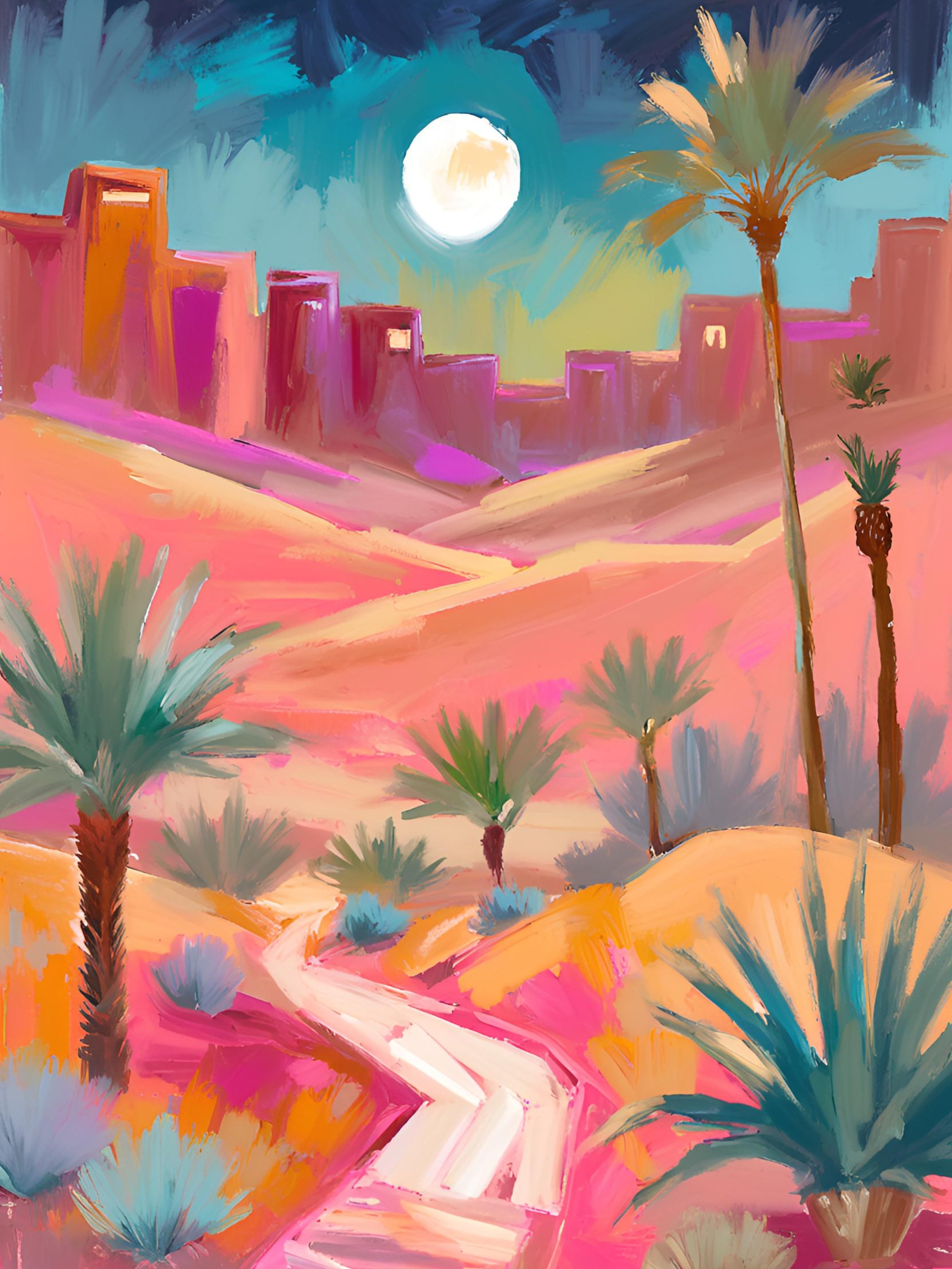 Turquoise Oasis Impressionist Elegance