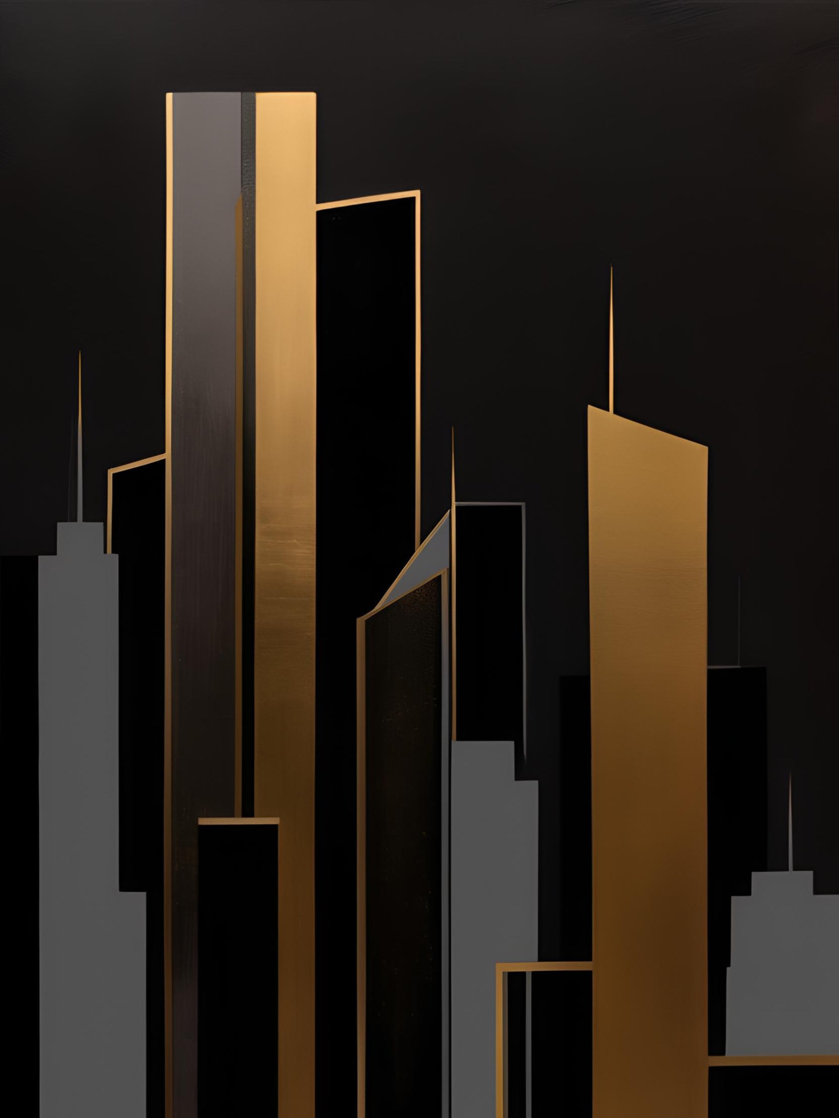 Abstract Gold Skyline Elegance