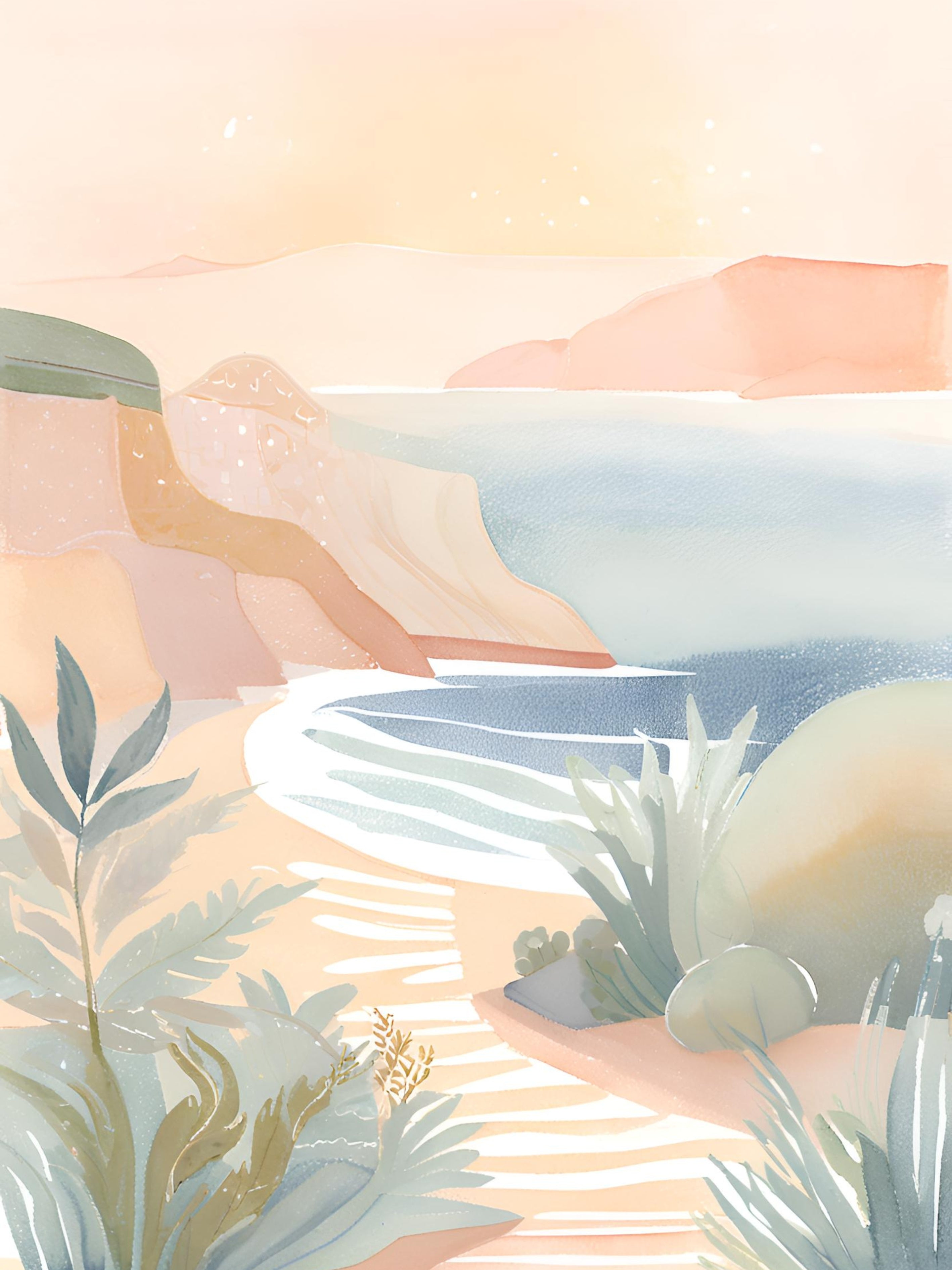 Calm Peach Coastal Impression