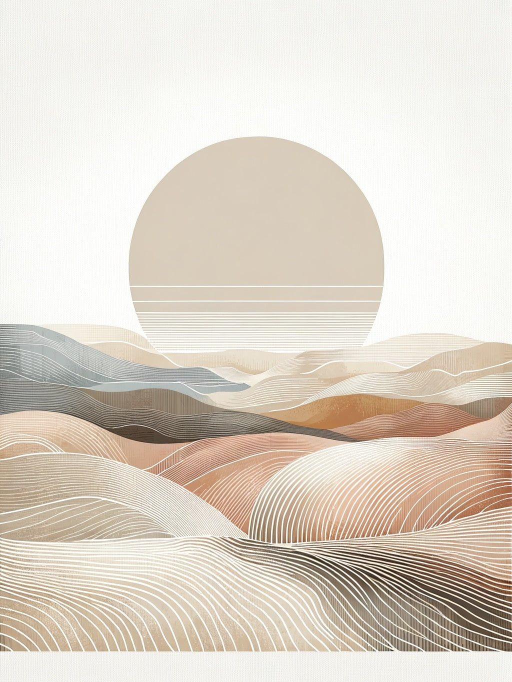 Calm Beige Impressionist Abstract