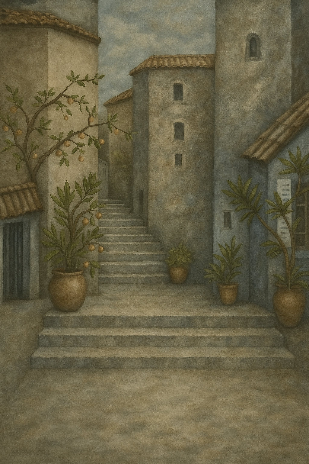 Muted Alley Impressionist Calm