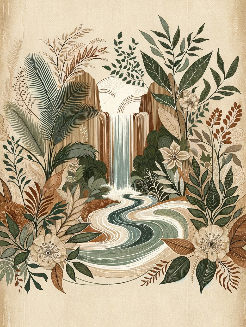 Harmony in Waterfall Whispers
