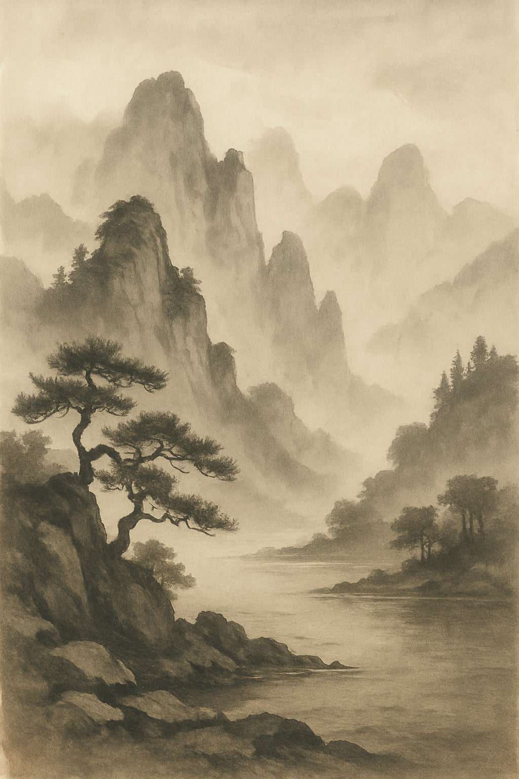 Hazy Mountain Calm Impression