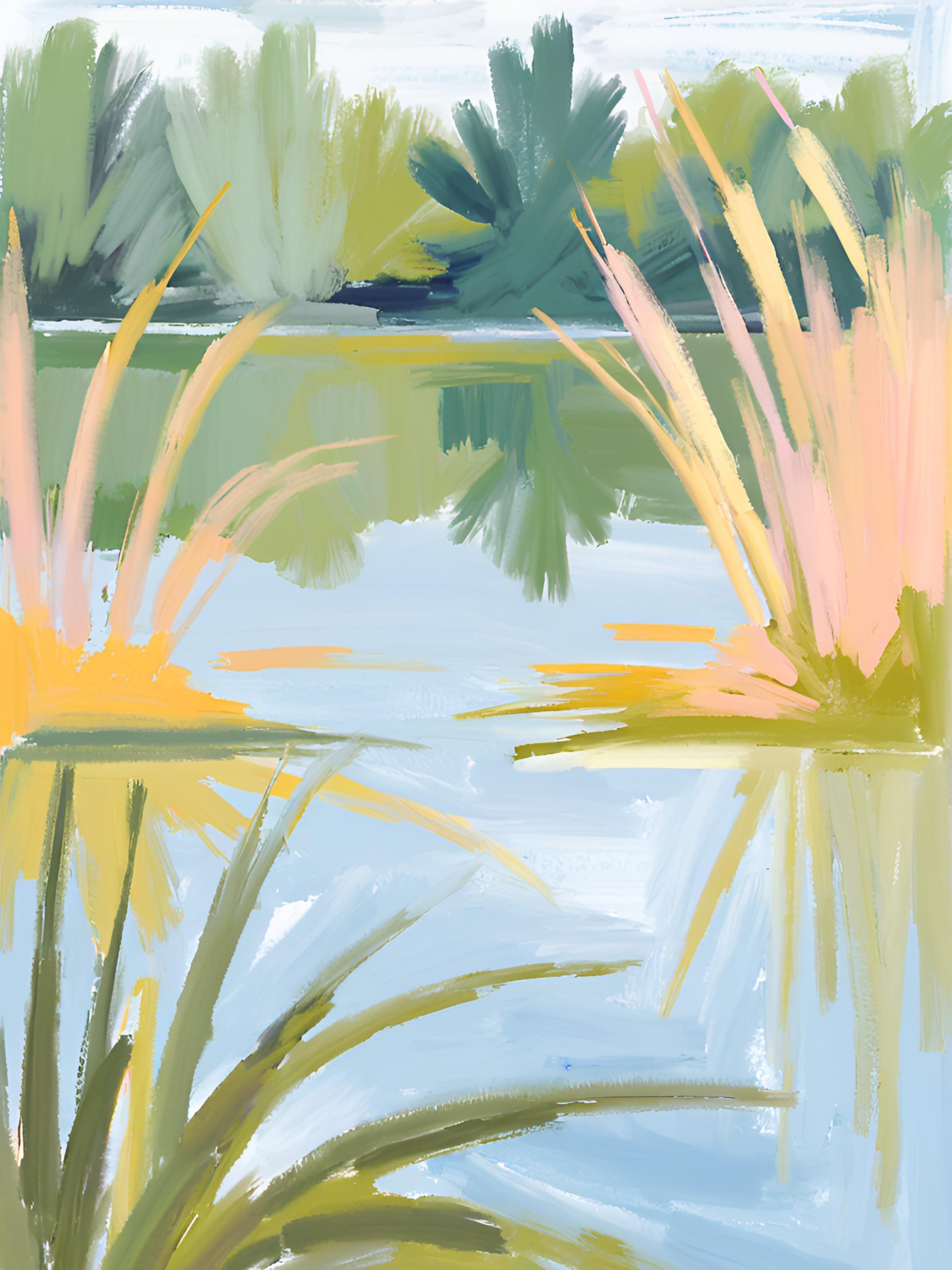 Pastel Pond Calm Impression
