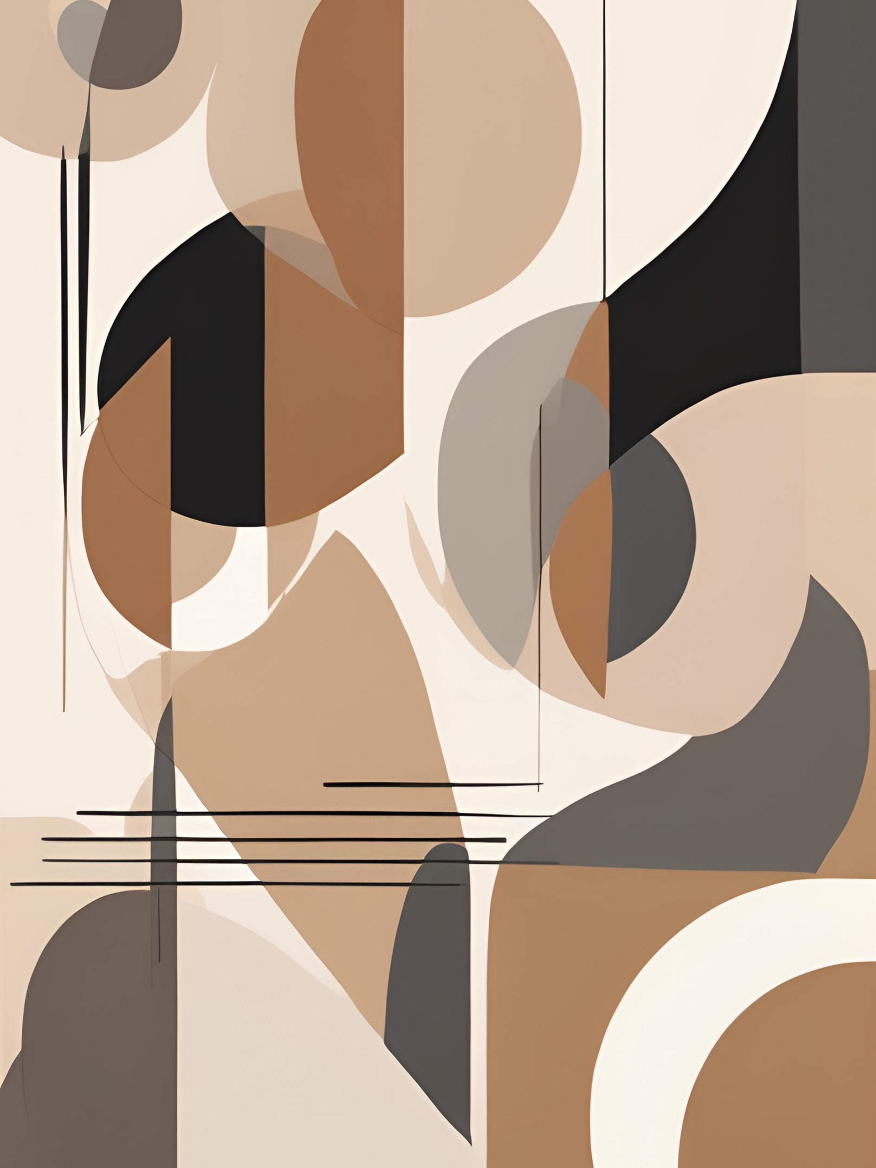 Beige Geometry Modern Serenity
