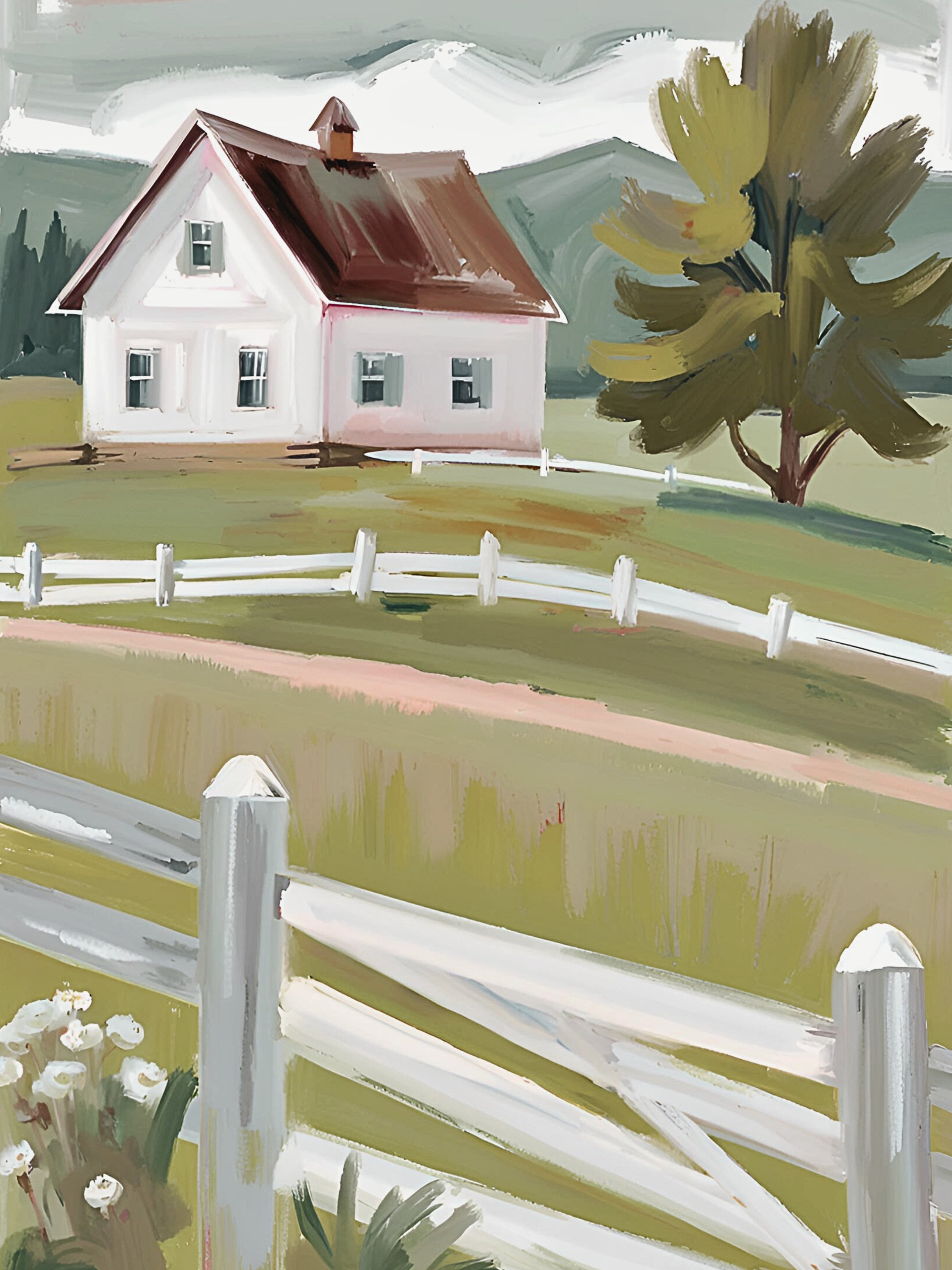 Impressionist Calm Cottage Velvet