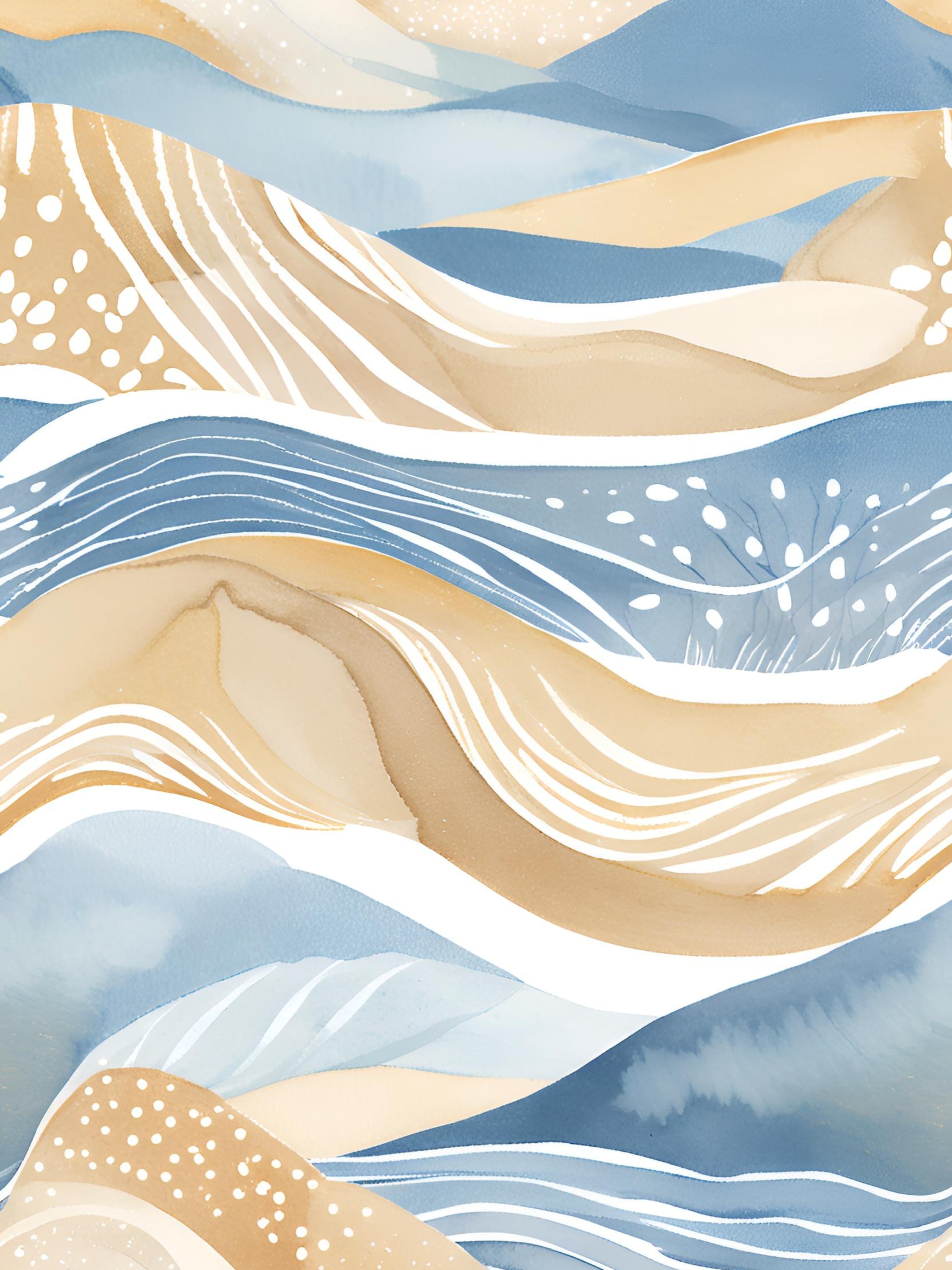 Beige Waves Abstract Calm